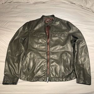 Brunello cucinelli leather moto jacket